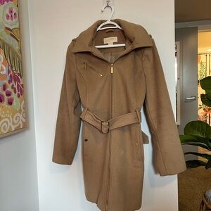 Michael Kors Women’s Belted Wool-Blend Coat - Camel